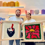 Detalle de alfombra de tufting hecha a mano en Barcelona