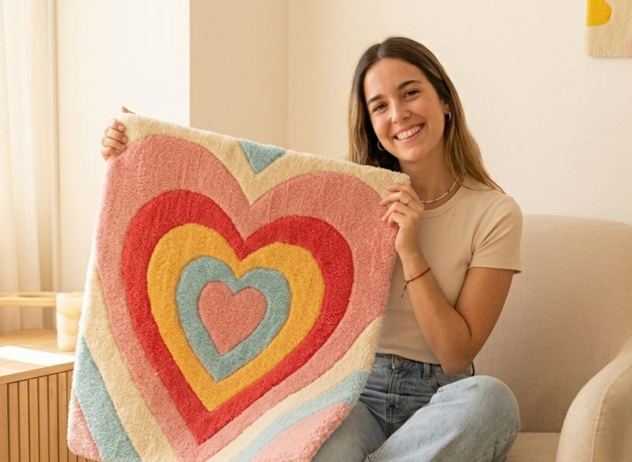 Alfombra de coraz&oacute;n